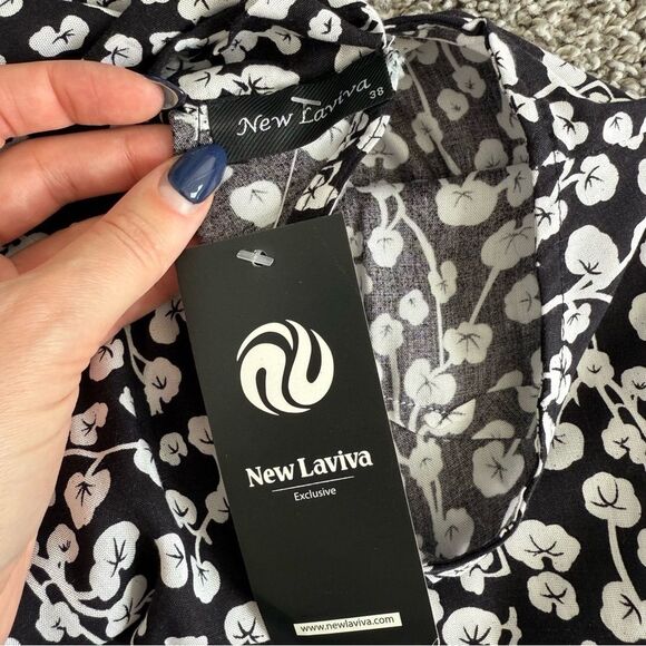 NEW LAVINA | Black and White Floral Dress - Picture 7 of 13